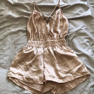 Champagne silk romper